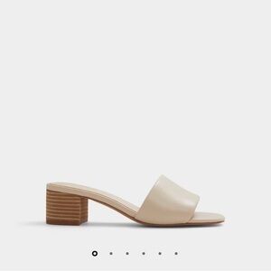Elegant Cream Block Heel Mules